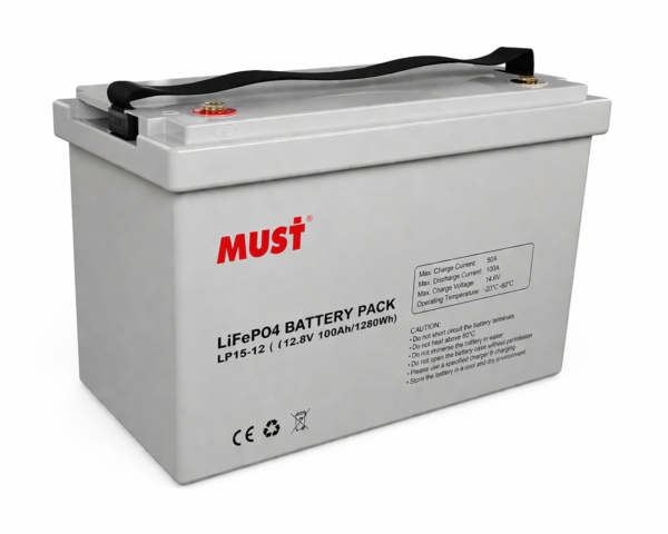 Batería de Litio LIFEPO4 100Ah 12V MUST
