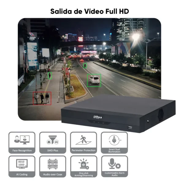 DVR Dahua 32 Canales Full HD 5MP WizSense IA H.265+ Seguridad CCTV Profesional